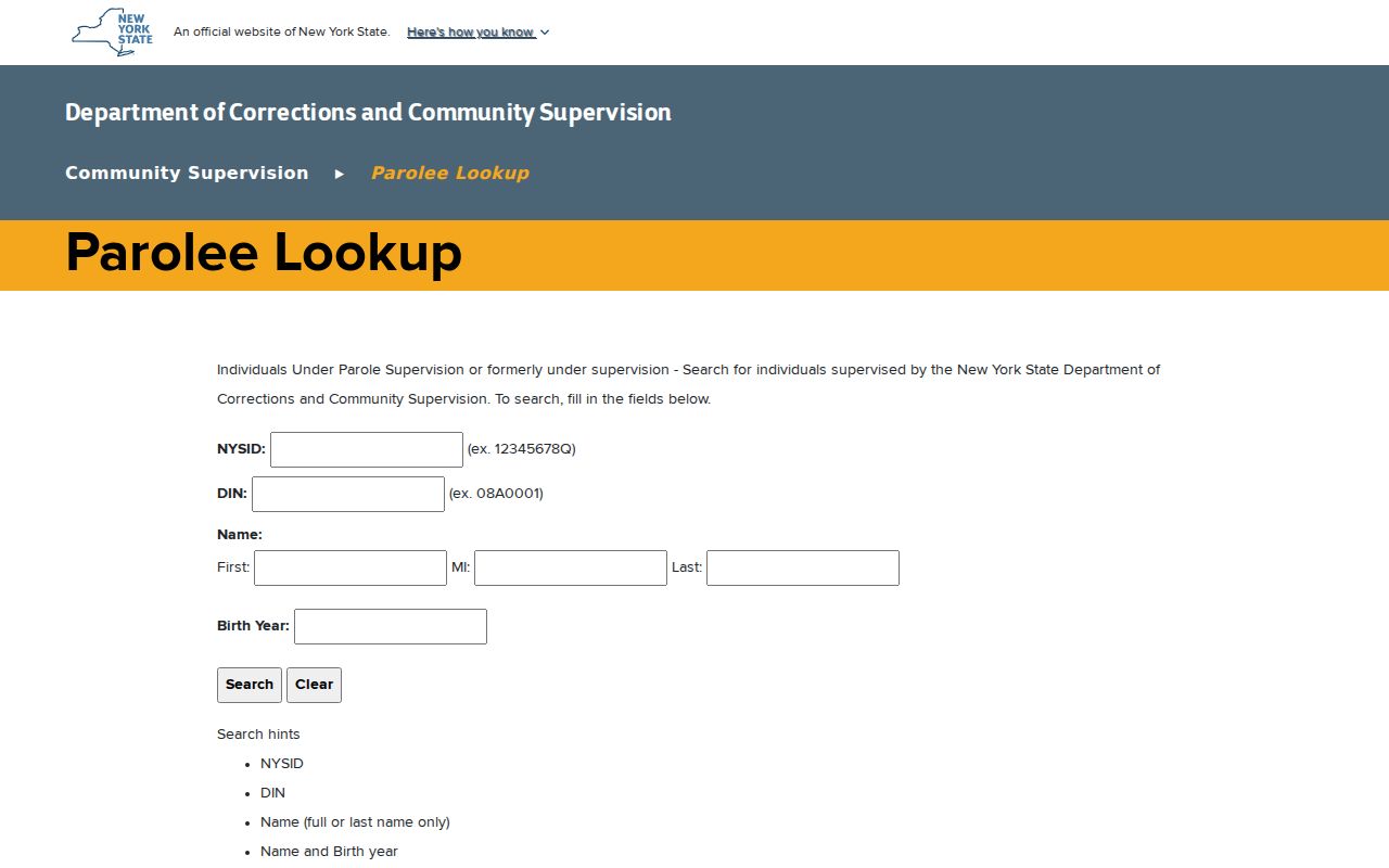 Putnam County arrest follow-up through the DOCCS parolee lookup