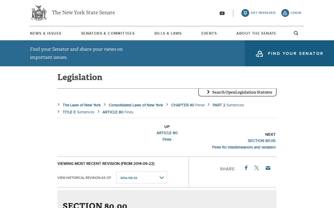 Brewster criminal history research using New York felony fine rules
