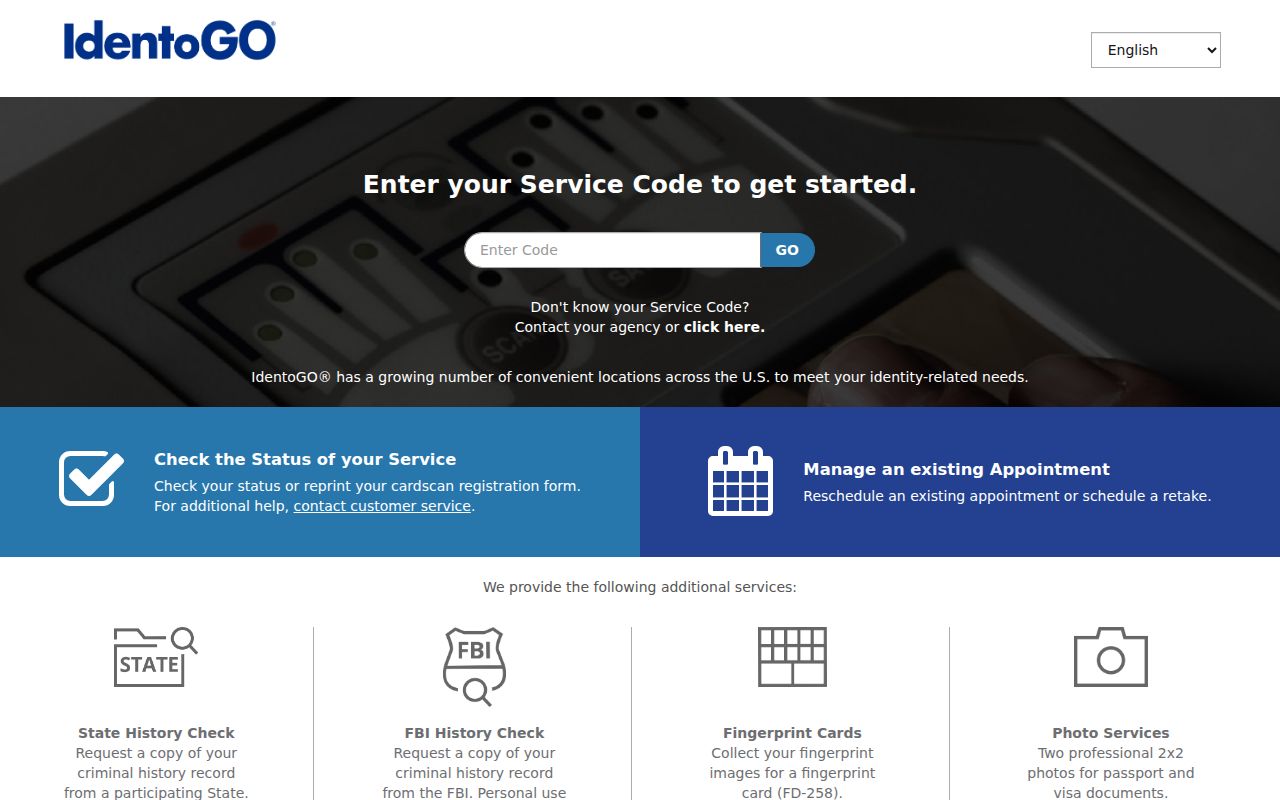 IdentoGO enrollment for a Putnam County criminal history review